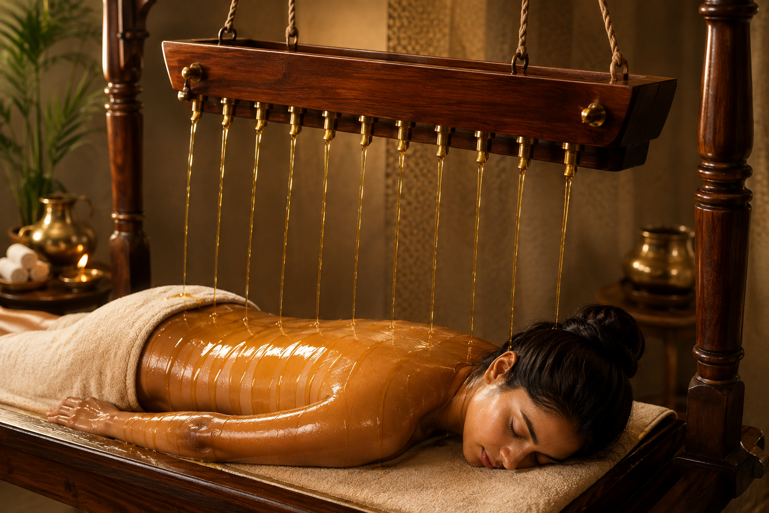 Sarwangadhara Ayurvedic full-body oil streaming ritual